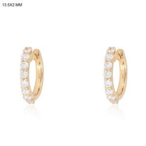Starshine Elegance 14K (or 18k upon request) Yellow Gold Huggies Earrings